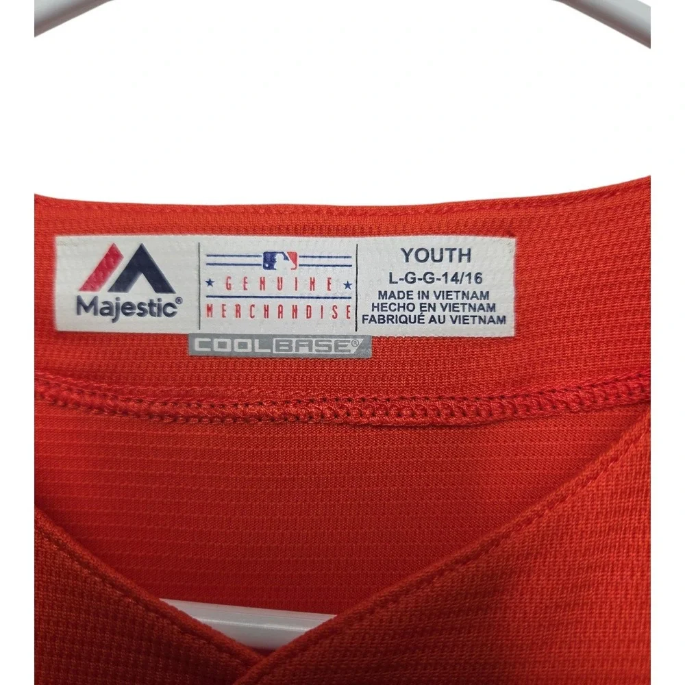 Majestic Houston Astros Jose Altuve 27 Youth Jersey Orange Cool Base L 14/16 NWT